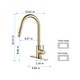 preview thumbnail 6 of 5, Brushed Gold Touch Kitchen Faucet with Pull Down Sprayer - 8.66*8.07*16.53
