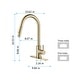 preview thumbnail 8 of 6, Gold Touch Kitchen Faucet with Pull Down Sprayer - spout Height:16.49 inches