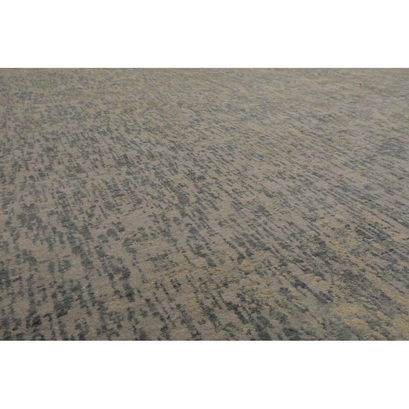 Hand Knotted Sherpa Gray Wool Modern & Contemporary Oriental Area Rug - 9' x 12'
