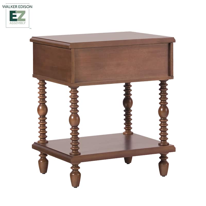 Walker Edison Easy Assembly Solid Wood 1-Drawer Nightstand