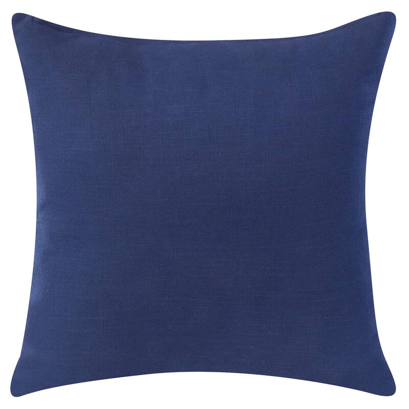 HomeRoots 20" X 20" Navy And Ivory 100% Cotton Abstract Zippered Pillow