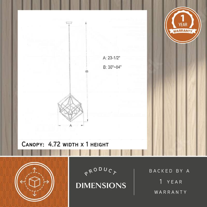 Rad 4 Light Mid-Century Modern Geometric Cage Bulb Pendant