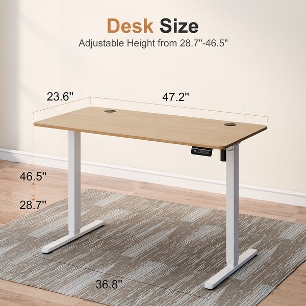 dimension image slide 13 of 16, Electric Standing Desk, Height Adjustable Desk with LED Display