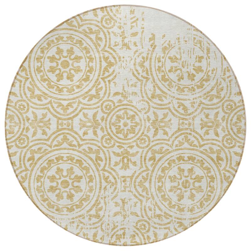 HomeRoots Medallion Transitional Rectangle Outdoor Rug