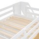preview thumbnail 17 of 38, Stairway Twin Size Loft Bed with Pull-Out Wardrobes and Storage Shelves, Solid Wood Loft Bedframe w/ Two-Tone Storage Staircase