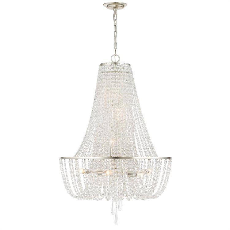 Arcadia 9 Light Antique Silver Chandelier - 24"W x 36.5"H