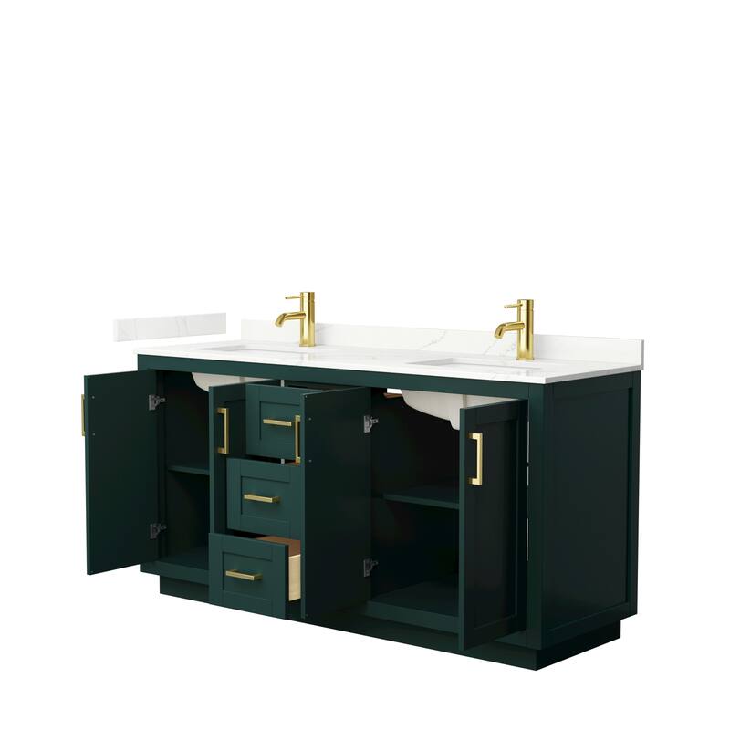 Miranda 66-inch Double Vanity, Quartz Top