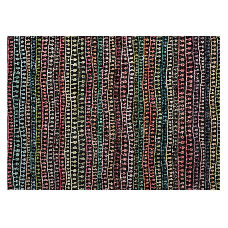 Machine Washable Indoor/ Outdoor Chantille Modern Stripe Lolly Rug