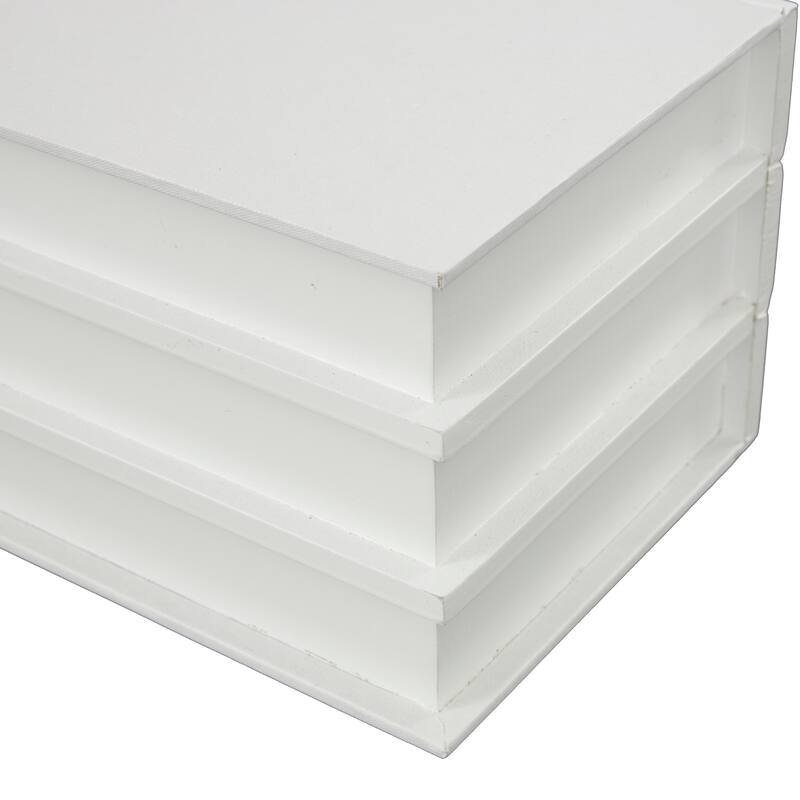 White or Black Canvas Faux Storage Book Box with Live, Laugh, Love Text (Set of 2)