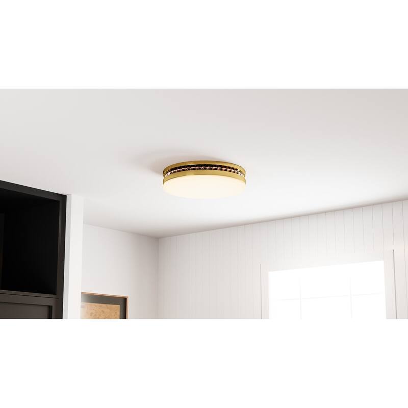 Carey Integrated LED Brushed Gold Flush Mount with CCT Switch