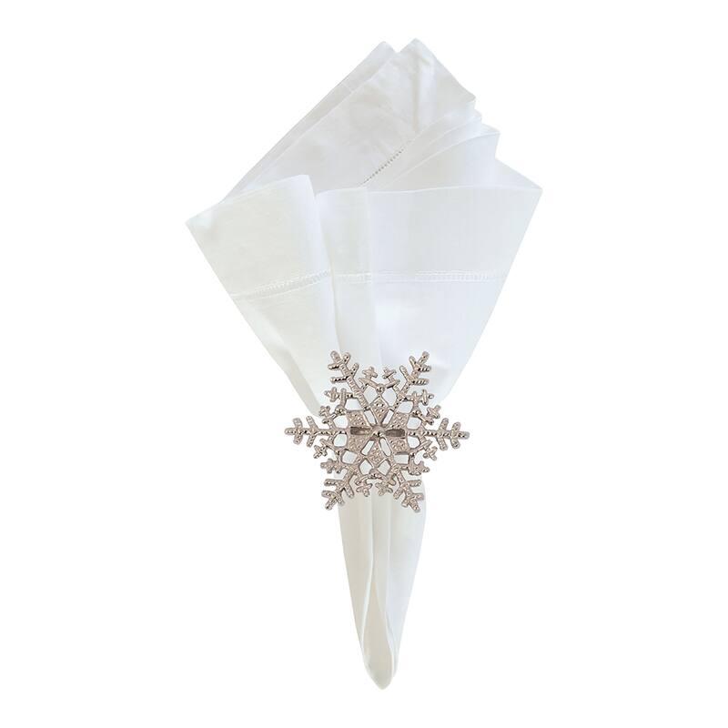 Silver Snowflake Napkin Ring Set of 6