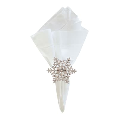 Silver Snowflake Napkin Ring Set of 6