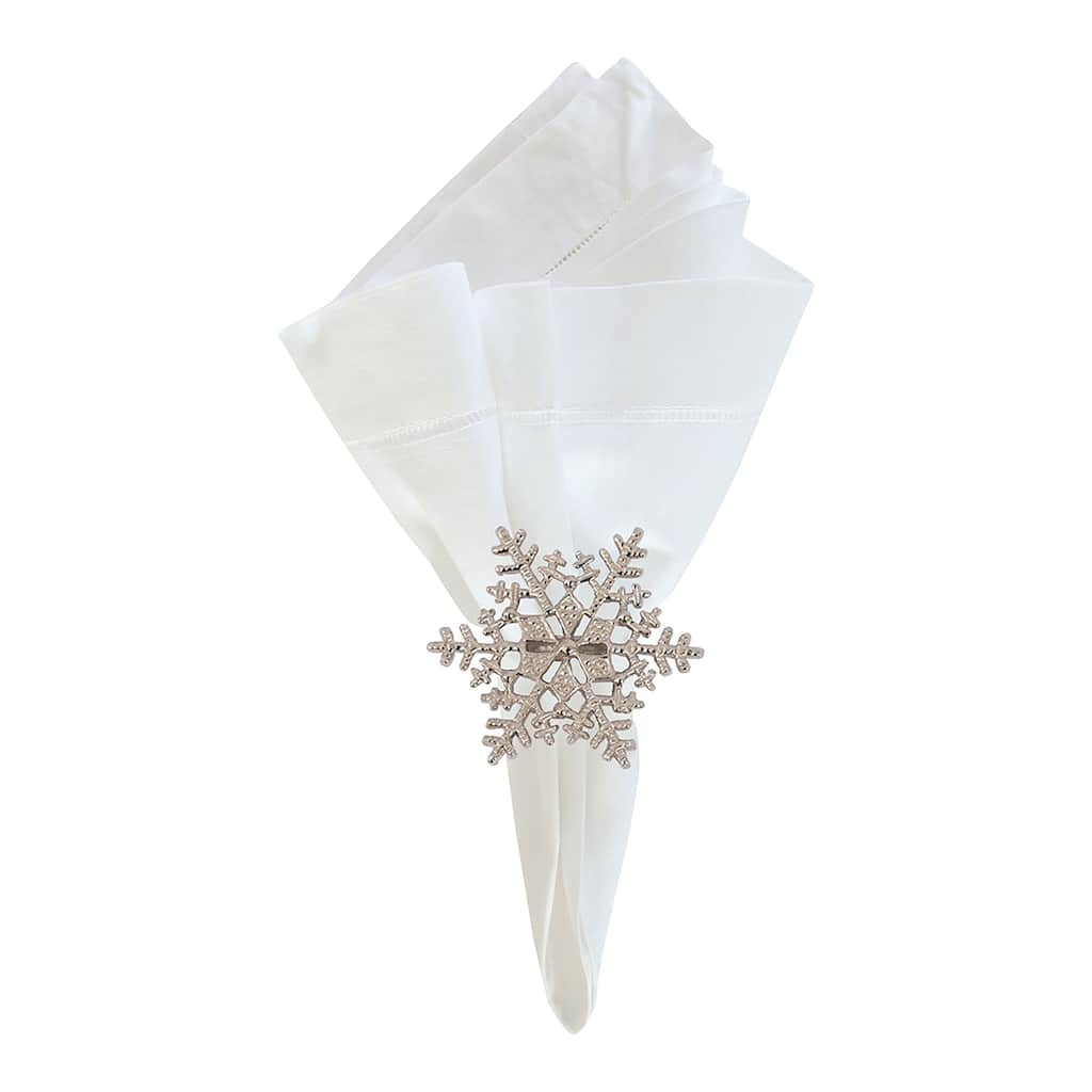 Silver Snowflake Napkin Ring Set of 6