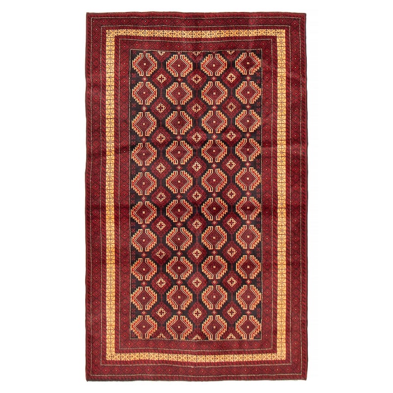 Teimani Red Rug 3'10" x 6'7" - 3'10 x 6'7 - Red - 3'10 x 6'7