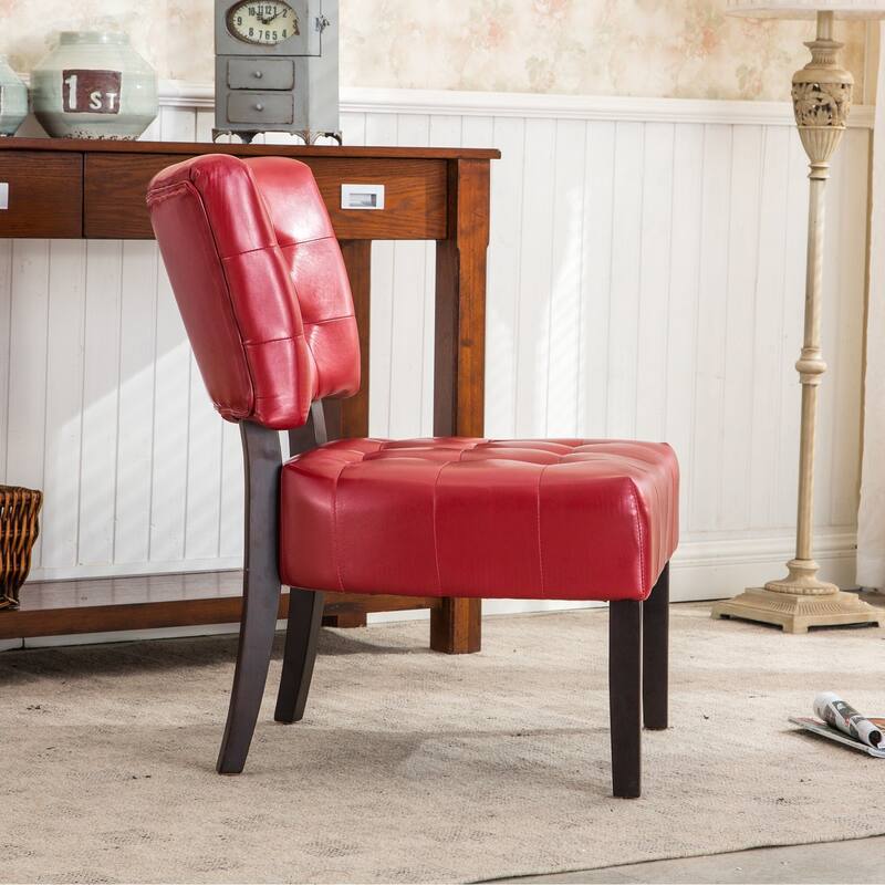 Faux Leather Tufted Accent Chair with Oversized Seating