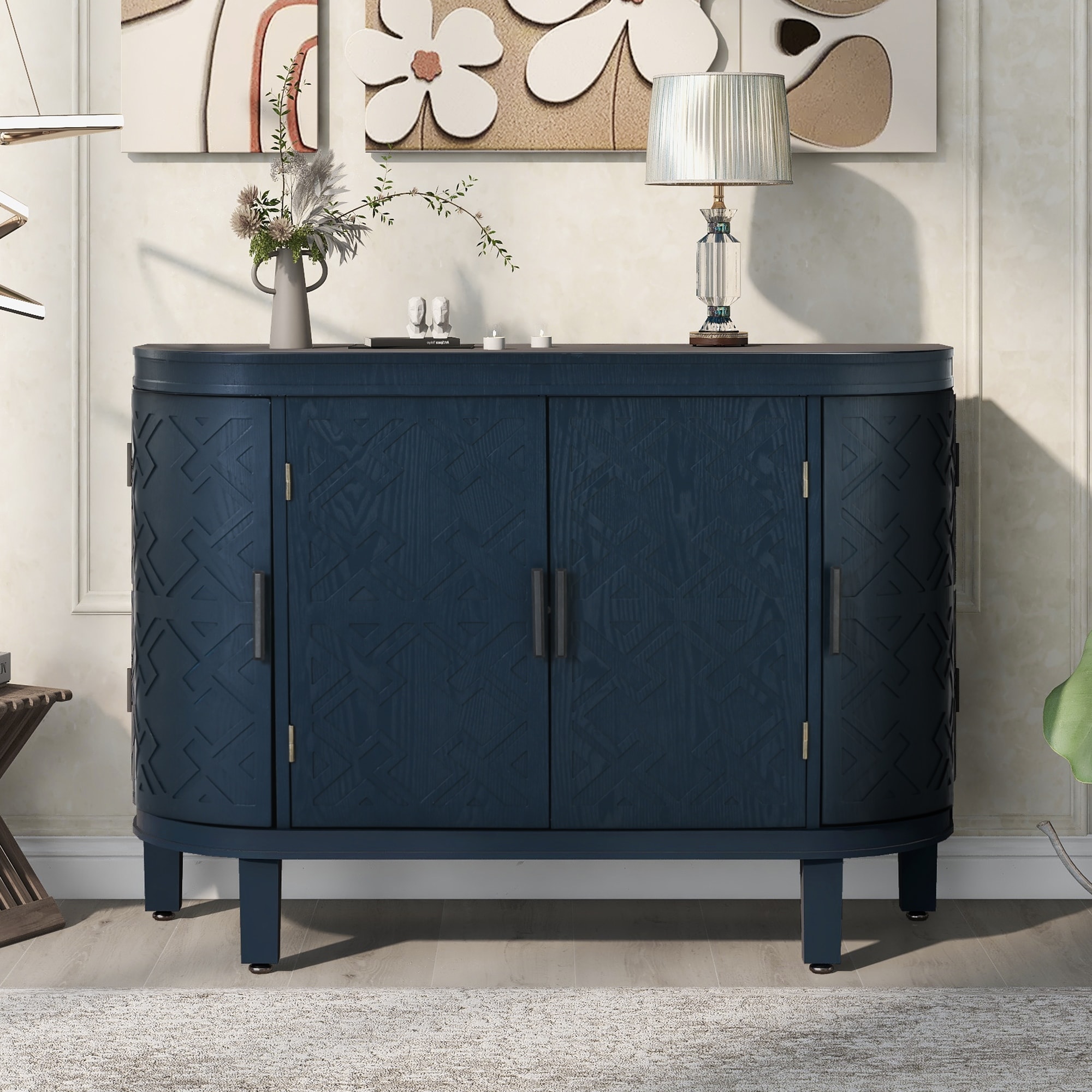 Blue top sideboard cabinet