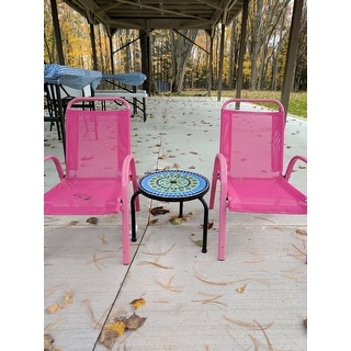 Iris Outdoor Round Tile Side Table/ Planter by Christopher Knight Home