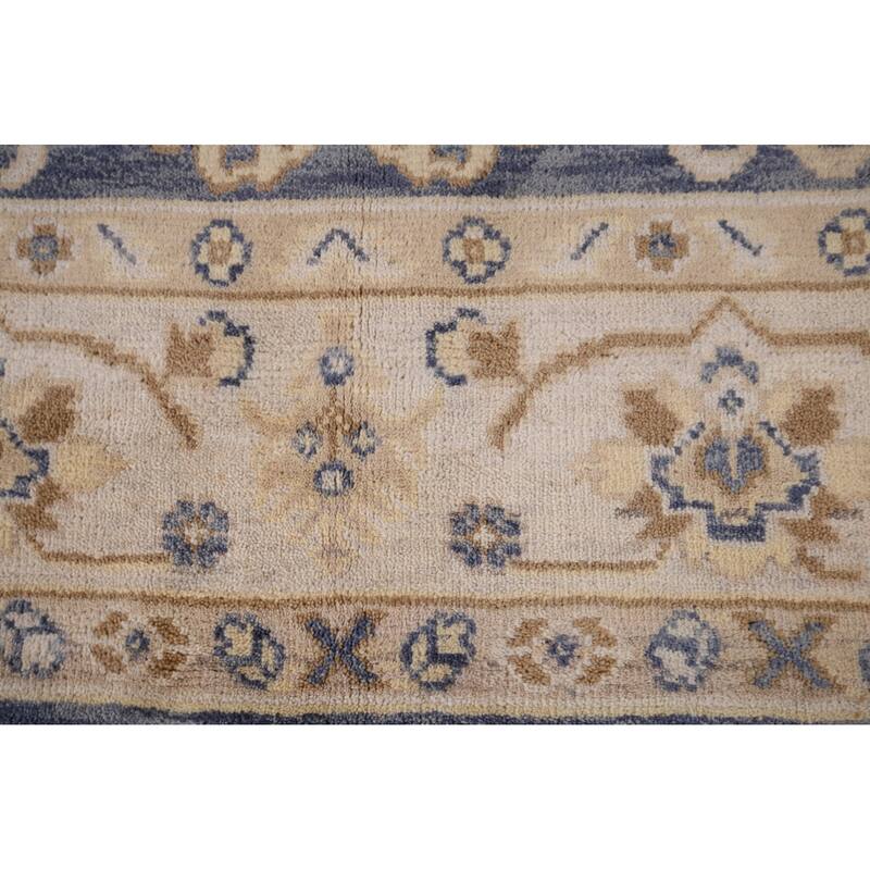 Blue Oushak Indian Area Rug Hand-Knotted Wool Carpet - 8'0"x 9'9"