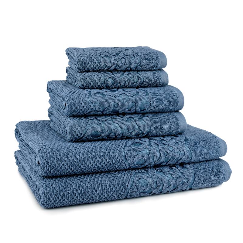 East'N Blue Galata Turkish Cotton Bath Towel Set (Set of 6) - (2 Bath Towel, 2 Hand Towel, 2 Washcloth)