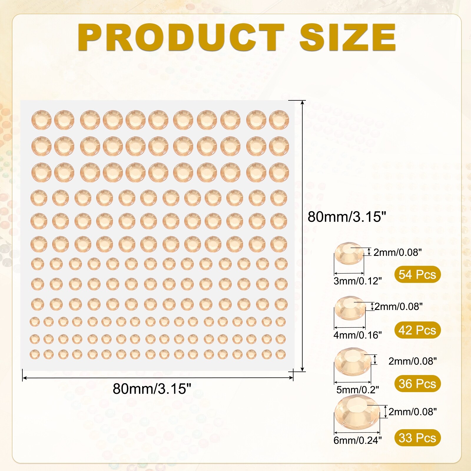 Rhinestone Adhesive Stickers Acrylic Gem Sticker Face Bling Gem Stones Jewel for Nail Craft Clothes Makeup