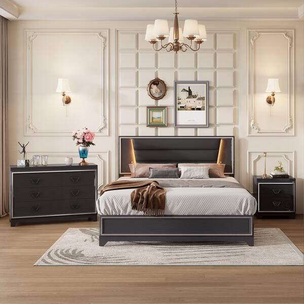 black and gold dresser and nightstand set Coaster Kendall 6-drawer with Mirror and engineered wood Savanna Rattan Nightstand Dresser with