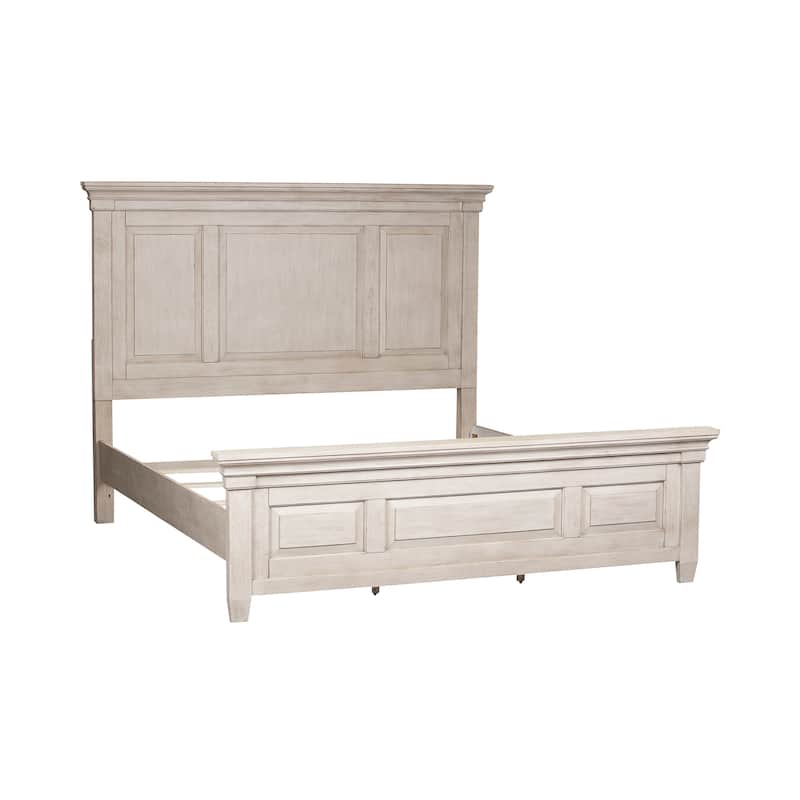 Heartland Antique White Tobacco Queen Panel Bed