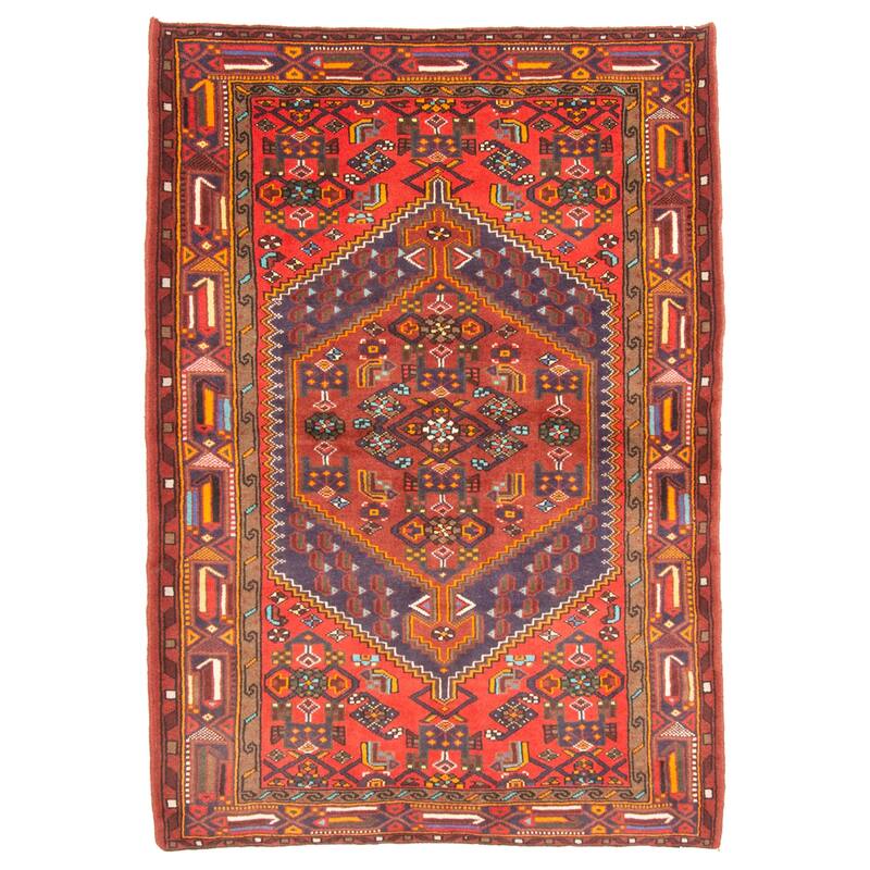 ECARPETGALLERY Hand-knotted Andelz Red Wool Rug - 4'5 x 6'3