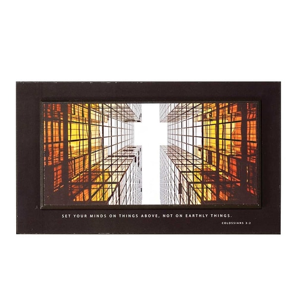 Set Your Minds Colossians 3:2 Brown Wood Plaque 7" x 12" - other-frame-size