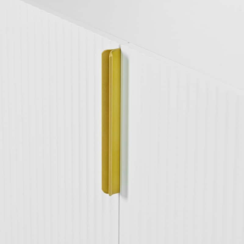 Modern Elegant 4-door Sideboard Gold Metal Handle Buffet Cabinet