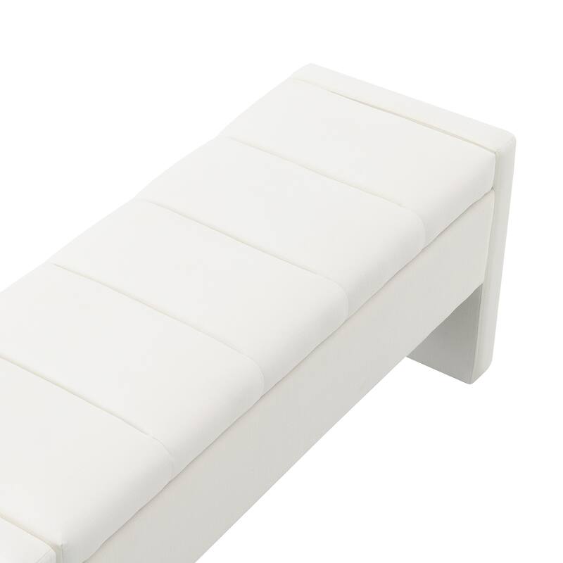 Modern Bed End Bench with Storage,Upholstered Large Foot Rest Stool, Comfy Window Vanity Bench for Living Room,Bedroom