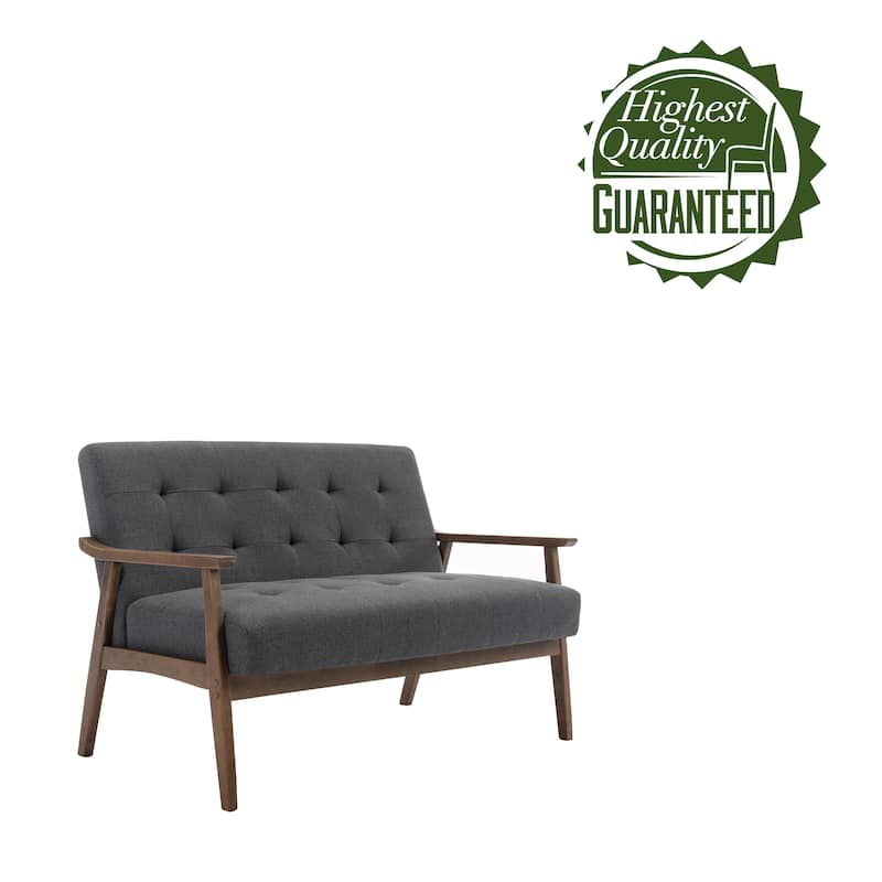 Porthos Home Mabel Fabric Loveseat Small Couch Sofa with Rubberwood Legs