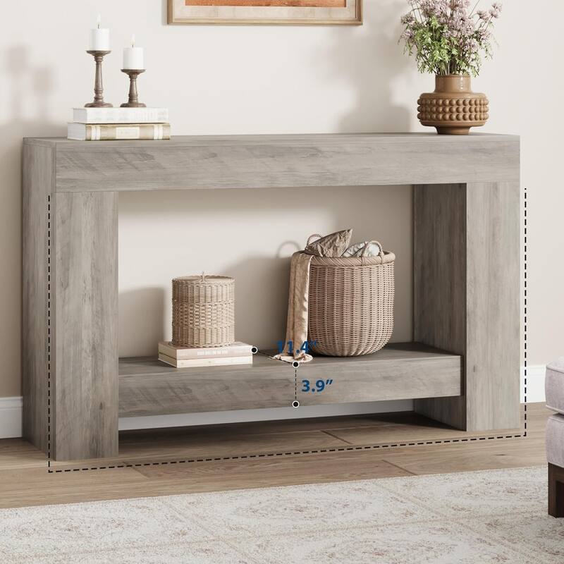 62.9" Narrow Console Table with Storage Rectangular