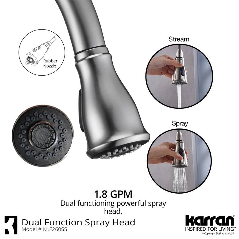 Karran Hillwood Single-Handle Pull-Down Sprayer Kitchen Faucet