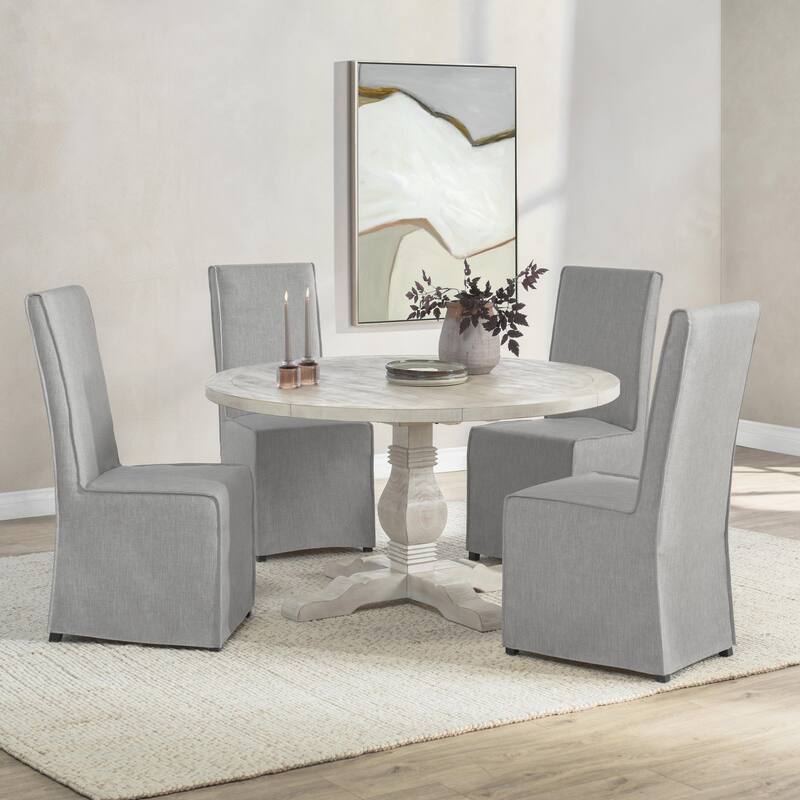 Quincy 55" Round Dining Table in Nordic Ivory by Kosas Home