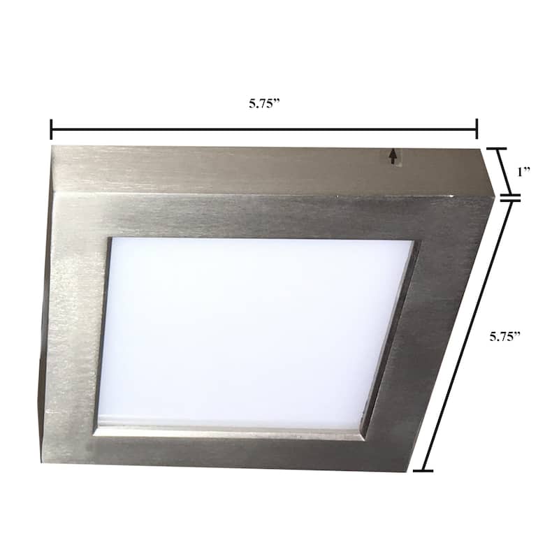 1-Light Integrated LED Flush Mount Ceiling light in Brushed Nickel