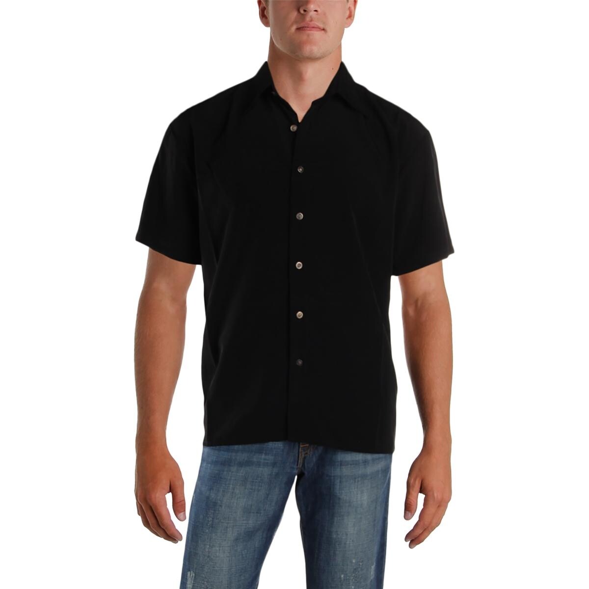 Shop Western Max Mens Casual Shirt Button Front Short Sleeves M