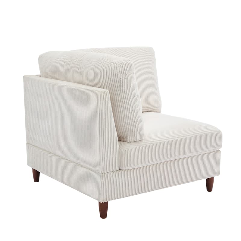 Corduroy Accent Chair with Ottoman Modular Couch Sectional Sofa