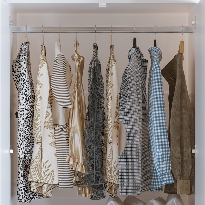 Combo Wardrobe Storage Cabinets Mirror Hanging Rod Bedroom ARMOIRES