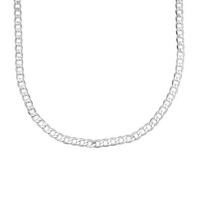 Victoria Townsend Silver Plated Flat Curb Link Chain Necklace
