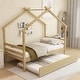 preview thumbnail 39 of 49, Roof styled wooden bed with trundle
