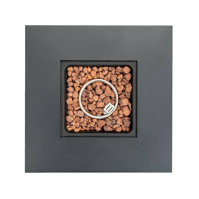 28" Propane Square Steel Gas Fire Pit with 50000 BTU