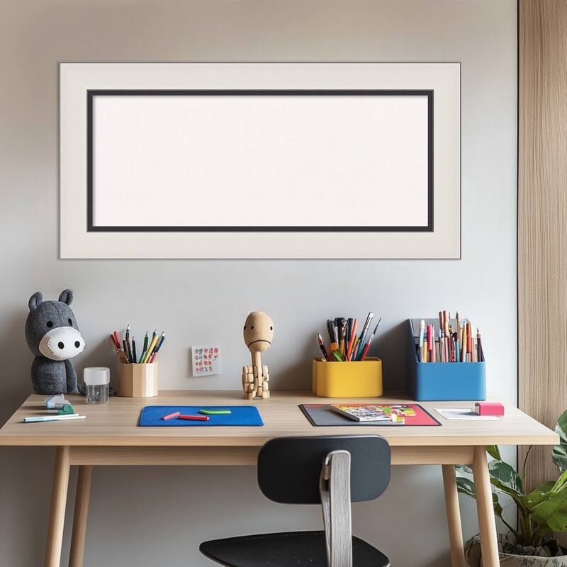 Ellie Silver Black Framed Cork Board - Bulletin Board, Organization Board, Pin Board