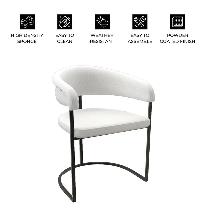 LeisureMod Aero Modern Upholstered Leather Dining Chair in Iron & Polyester, Accent Armchair for Home Kitchen Office
