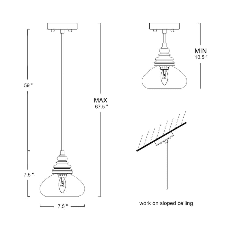 The Gray Barn Farmhouse 1-Light Wood Pendant Lights with Pumpkin Glass Shade - 7.5'' L x 7.5'' W x 7.5'' H
