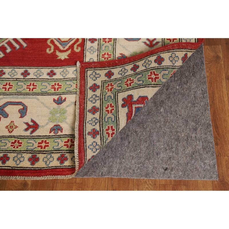 Hand Knotted Oriental 100% Wool Carpet Traditional Geometric Red Kazak Area Rug - 11' 8'' X 9' 0''