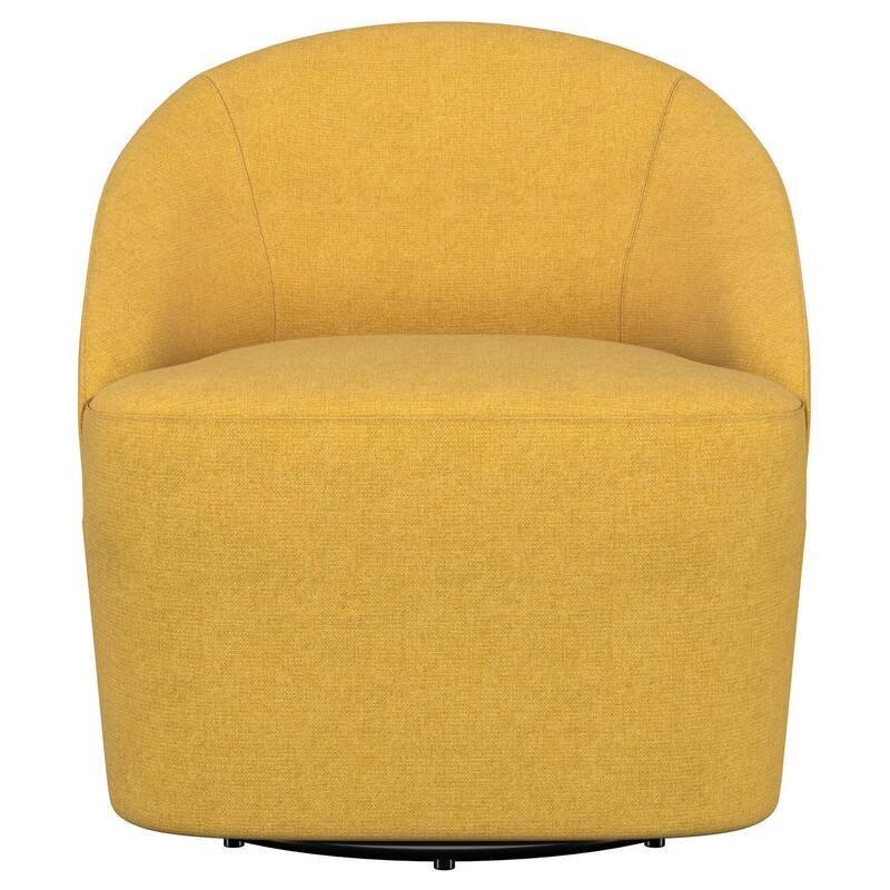 Lenie Barrel Accent Swivel Chair, Modern Minimal Shape, Mustard Yellow