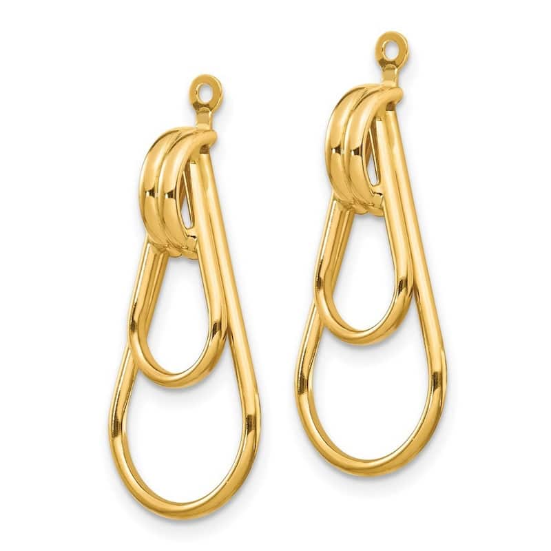Curata 14k Yellow Gold 28x12mm Double Tear Drop Jackets