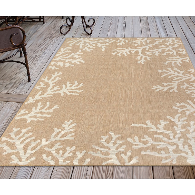 Liora Manne Carmel Coral Border Indoor/Outdoor Area Rug