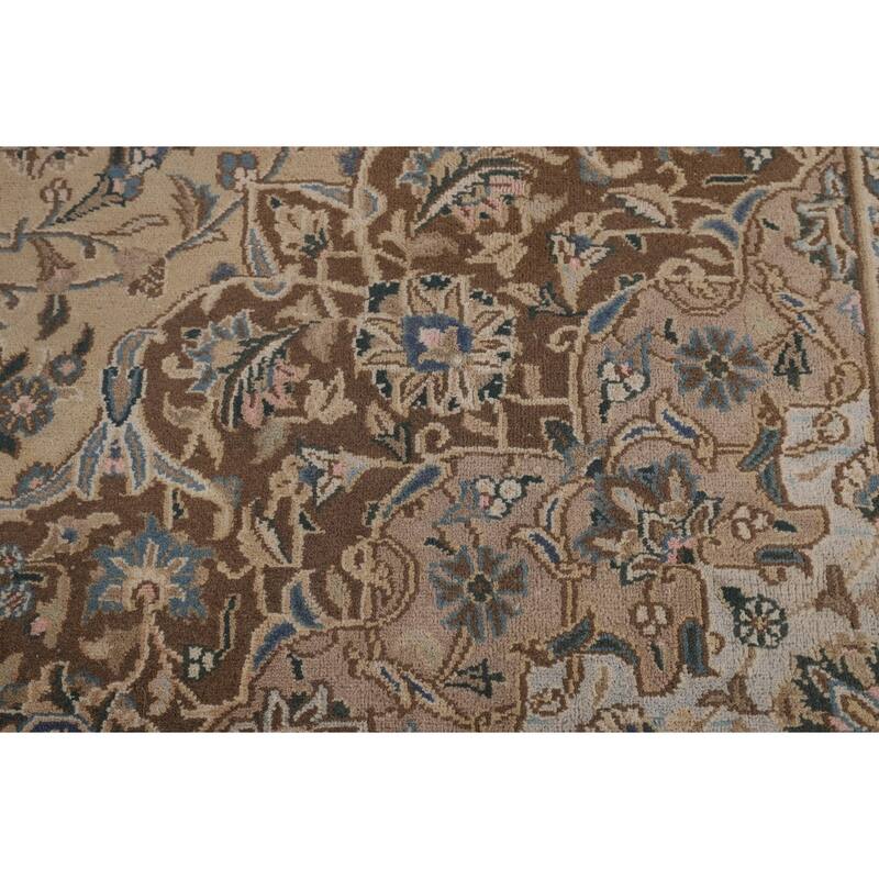 Traditional Mashad Persian Vintage Area Rug Handmade Wool Carpet - 9'8"x 12'9"