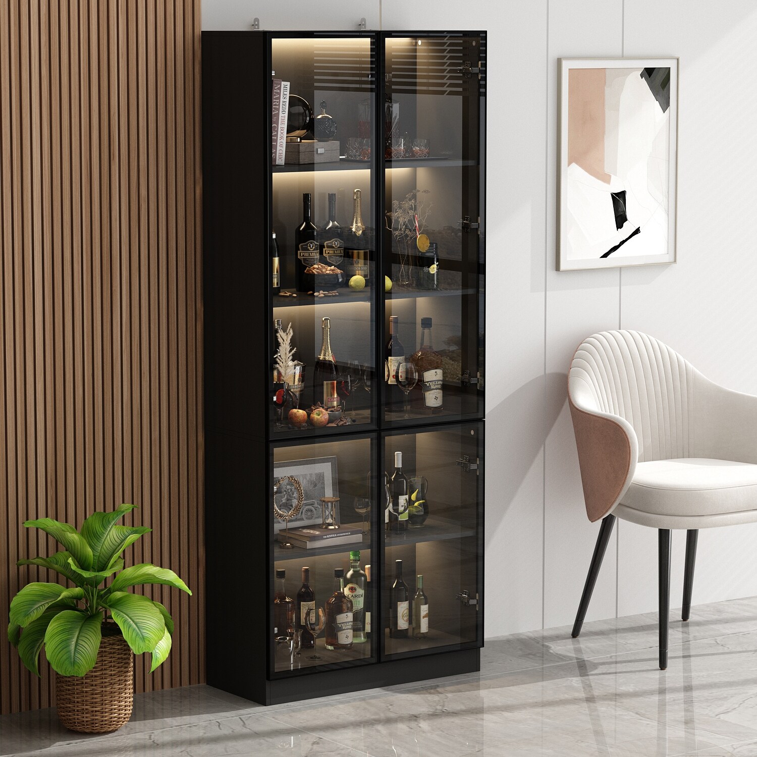 Curio cabinet with wine rack on sale